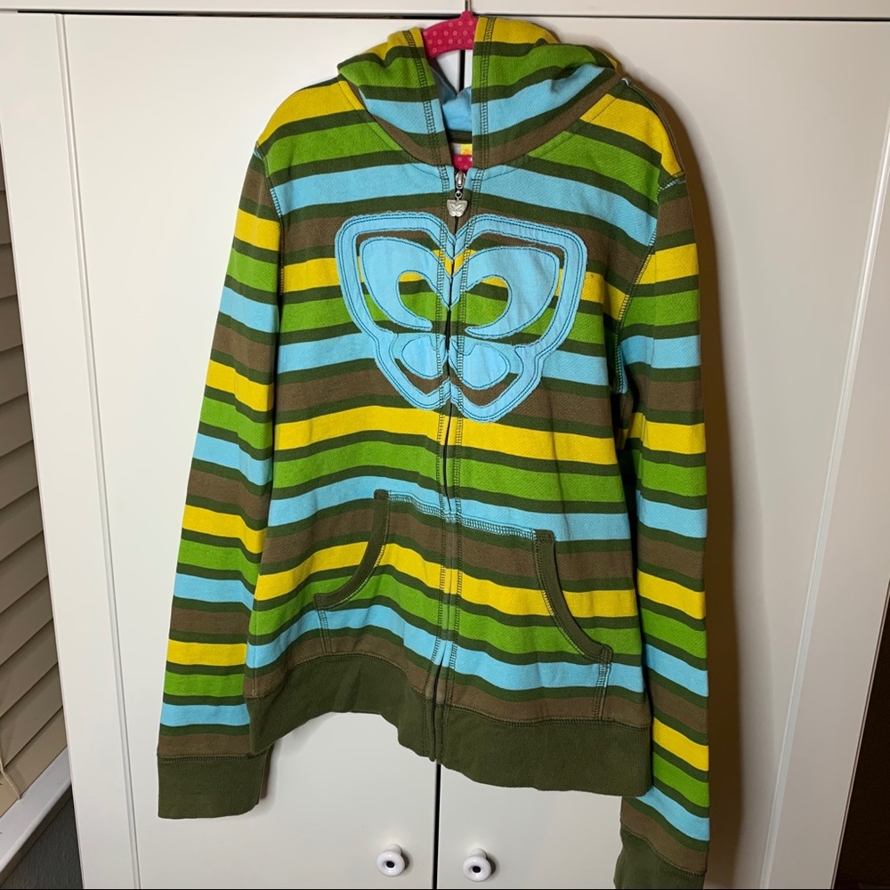 Girl’s Sideout Butterfly Striped Volleyball Hoodie